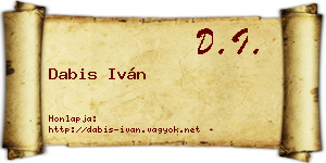 Dabis Iván névjegykártya